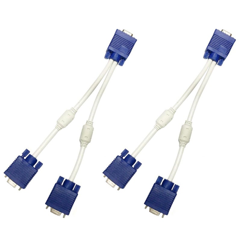 كابل مقسم VGA 0.3 متر ذكر إلى أنثى مزدوج محول لعرض شاشة مزدوجة 2 قطعة - Image 1